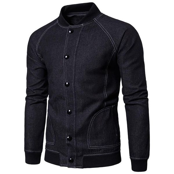 

mens denim jacket solid casual slim bomber jacket men cowboy men's jean chaqueta hombre, Black;brown