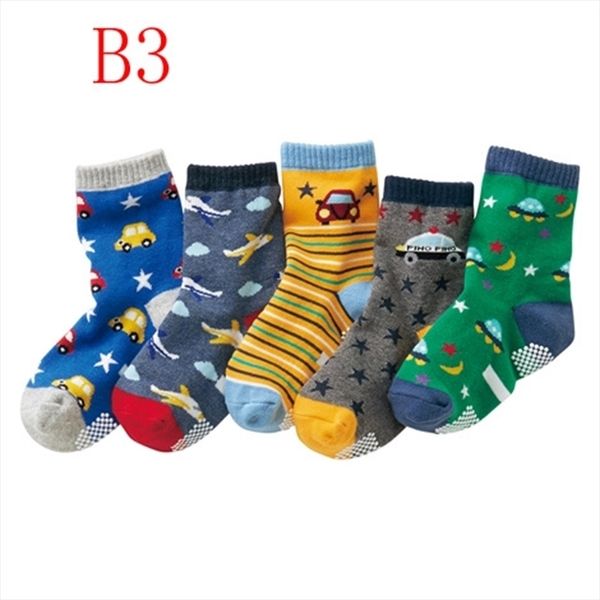 

child socks 5 pair/lot baby boy anti slip socks for children cotton infant floor socks cartoon kids sock 2 3 4 5 6 7 8 y sokken lj201019, Pink;yellow