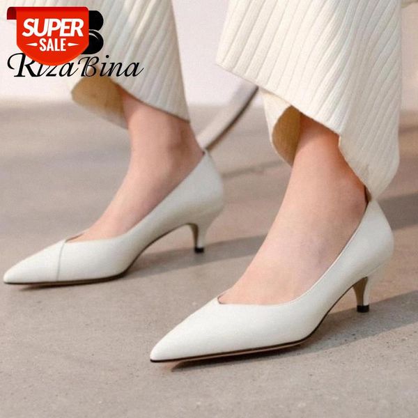 

rizabina real leather women pumps pointed toe thin high heel shoes woman party office lady fashion footwear size 34-40 #bt9l