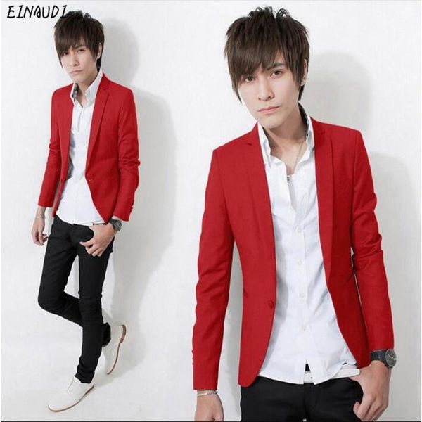 

wholesale- 2017 new fashion men's casual blazer one button blazer dress jacket men slim fit men's jacket solid coats men m-3xl1, White;black