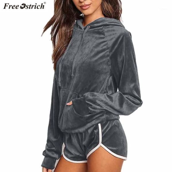 

ostrich women crushed velvet tracksuit hoodies sweatshirt pants sets sport suit 2019 outfits wear casual suit1, White