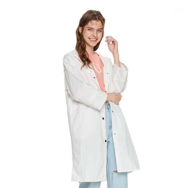 

women's cape semir 2021 spring style trench coat windbreaker women oversize abstract print hooded girl casual long1, Black