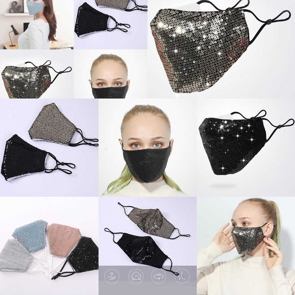 

reusable fashion bling 3d washable mask pm2.5 face care shield sun color gold elbow sequinwhvw qb7q