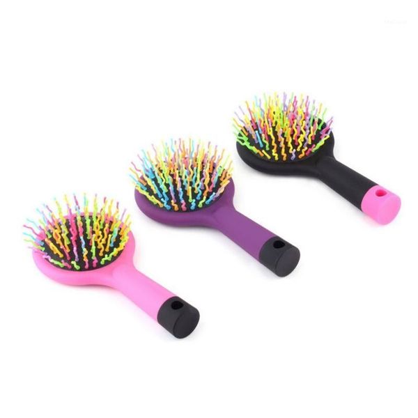 

electric hair brushes rainbow volume anti-static magic detangler curl straight massage comb color brush styling tools with mirror1
