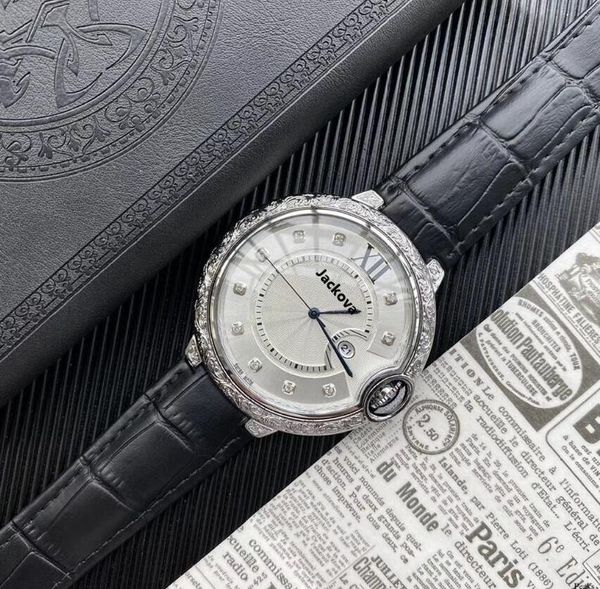 

men automatic engraved wristwatches brown movement womens flowers males dial leather big black diamonds mens watch jgxjt, Slivery;brown