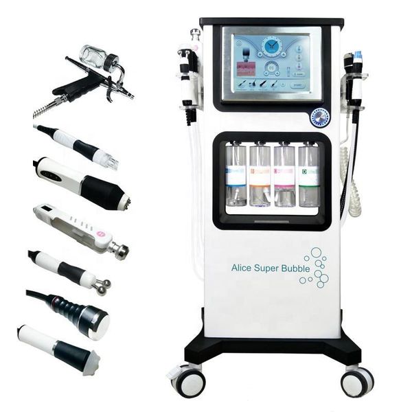 

vertical skin care 7 in 1 oxygen microdermabrasion hydra faciall bubble bio auqa water dermabrasion beauty machine for salon use, Black;white