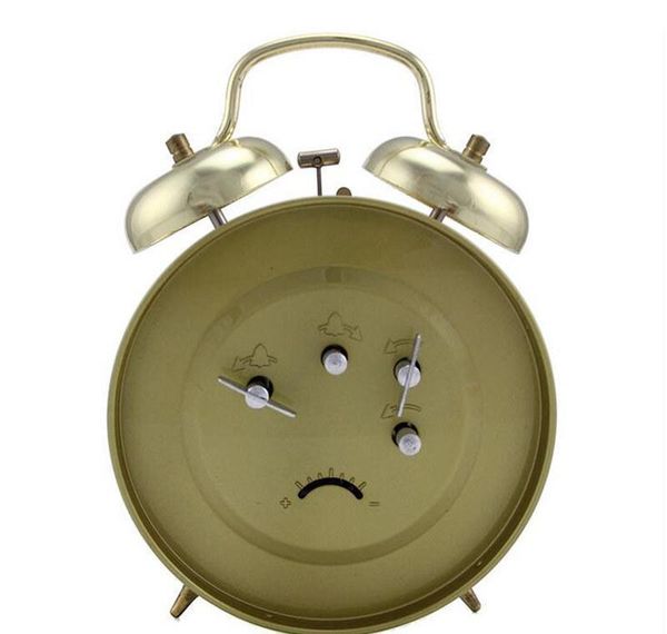 

ktl 4 дюйма ультра-стулла металлический круговой классический иглы часовой раскрытие будильник ретро двойной звонок gold silver cloc sqcexc