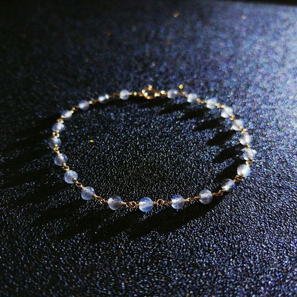 

lii ji grey 3mm sparkling labradorite 925 sterling silver clasp us14k gf wire bracelet delicate jewelry for new year gift 1028, Black