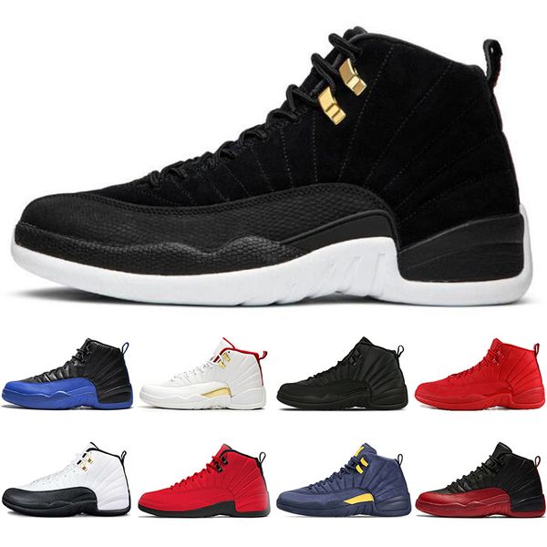 

2020 jumpman 12 12s men basketball shoes taxi game royal flu game bulls black white mens trainers sports sneakers size 7-13