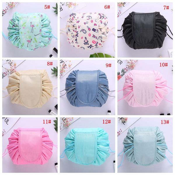 

22 designs lazy makeup bag organizer drawstring cosmetic bag flamingo printed travel make up organizer storage pouch toiletry kit dbc vt1192