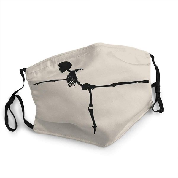 

mouth mask anti-dust human skeleton posing for halloween party design template