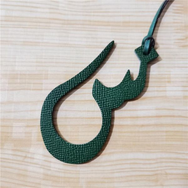 

custom made luxury genuine leather character alphabet arabic letter d keychain women bag charm backpack pendant, Black