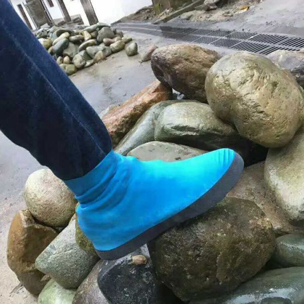 

anti-slip rubber boot motorcycle bike overshoes 1 pair reusable latex waterproof rain covers women shoes accessories q1218