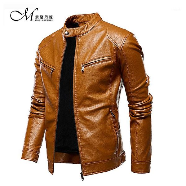 

men new motorcycle jackets 2020 causal vintage pu leather jacket coat men fashion biker zipper design pu leather jacket1, Black