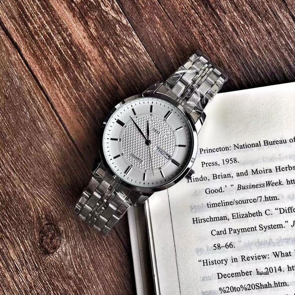 

ultra thin mens watches full stainless steel band quartz watch 40mm dial wristwatch for men male valentine gift reloj hombre, Slivery;brown