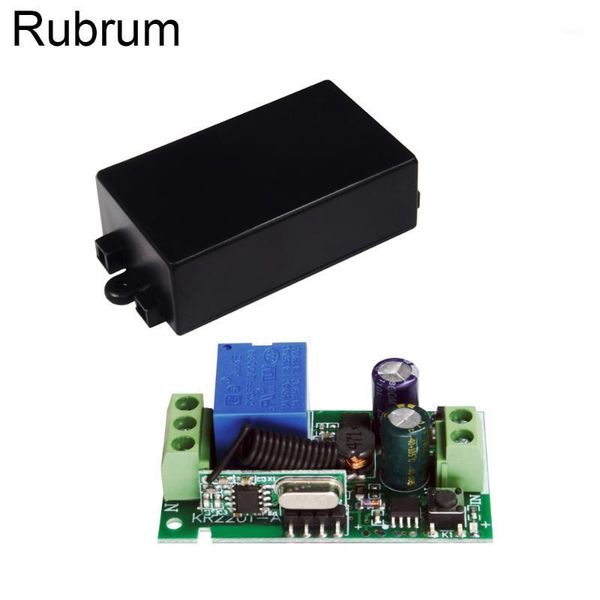 

rubrum 433 mhz wireless ac 110v 220v 1 ch remote control switch rf relay receiver module for light lamp garage door opener diy1