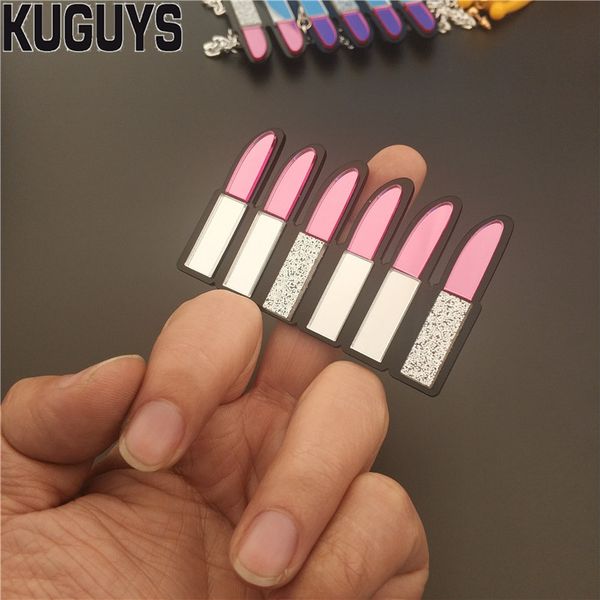 

lipstick rings for women mirror acrylic jewelry fashion accessories, Golden;silver