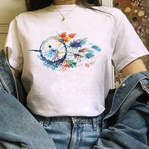 

2021 summer women t-shirt beautiful bell printed tshirts casual tee harajuku 90s vintage white tshirt female clothing