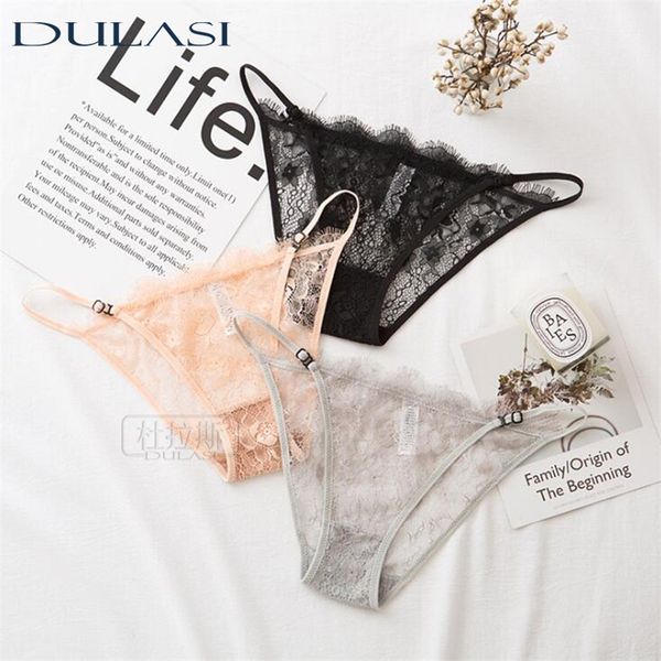 

dulasi 3pcs explosion eyelash lace adjustable fine belt underwear transparent hollow cotton file ladies underwear recommend 201112, Black;pink
