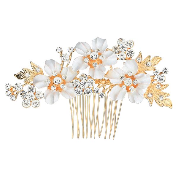 

brides handwork headdress woman flower interposing comb wedding accessories bride manual rhinestone hair ornament selling 7hx l1