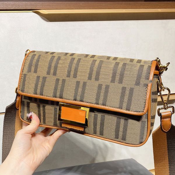 

crossbody bag women brown flap shoulder medieval times baguette bag f letter lady solds handbags purses detachable wide shoulder strap