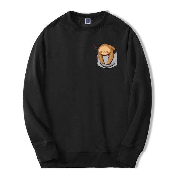 

cute folivora 2019 autumn winter fashion men sweatshirt hoodies hip hop streetwear casual fleece sportswear o-neck sweatshirts, Black