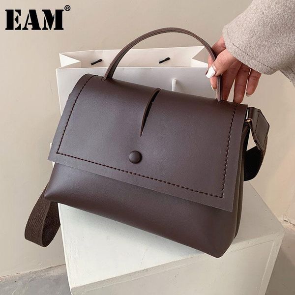 

cross body [eam] women large capacity handbag pu leather flap personality all-match crossbody shoulder bag fashion tide 2021 18a1290