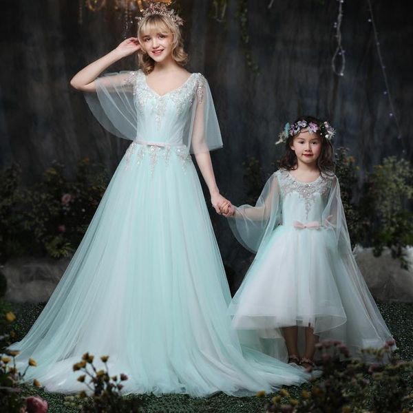 

family matching outfits mother daughter wedding dresses ball gown maternity dress mom and baby girl clothes pography pregnancy, Blue