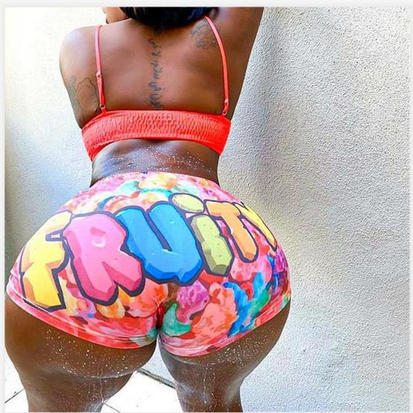 

мода новые 2020 лето женщины дышащей конфеты байкер шорты версия для печати мини секси смазливая спорт фитнес booty тощий закусочная шорты b, Silver