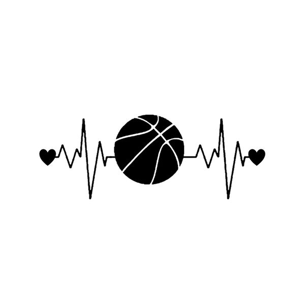

16.2*6.2cm interesting heartbeat lifeline basketball car sticker vinyl c16-0453