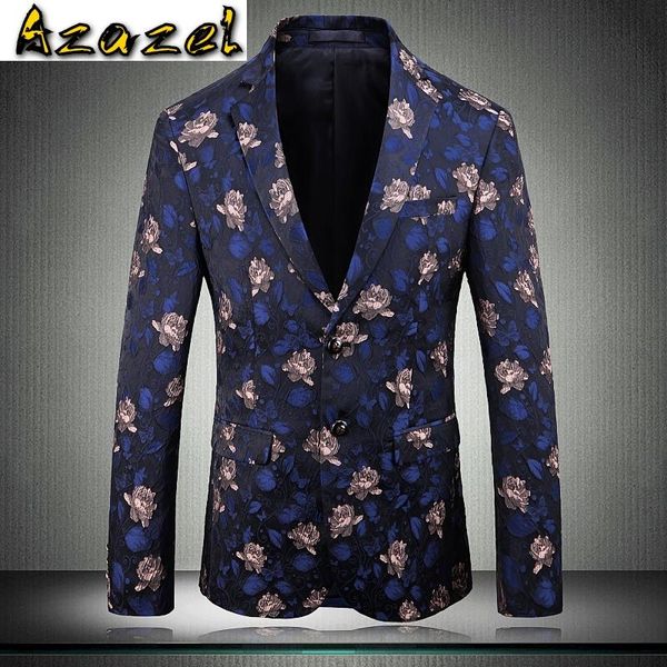

azazel men blazer luxury single breasted jacquard flower blazer men plus size 5xl masculino party wedding male, White;black