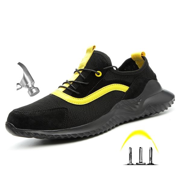 

drop shipping vip men's steel toe protective anti smashing work shoes men puncture proof safety shoes sneakers men y200915, Black;brown