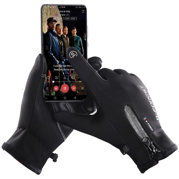 

ski gloves winter warm bike cycling touch phone motor wind ser outdoor sport waterproof snow zipper