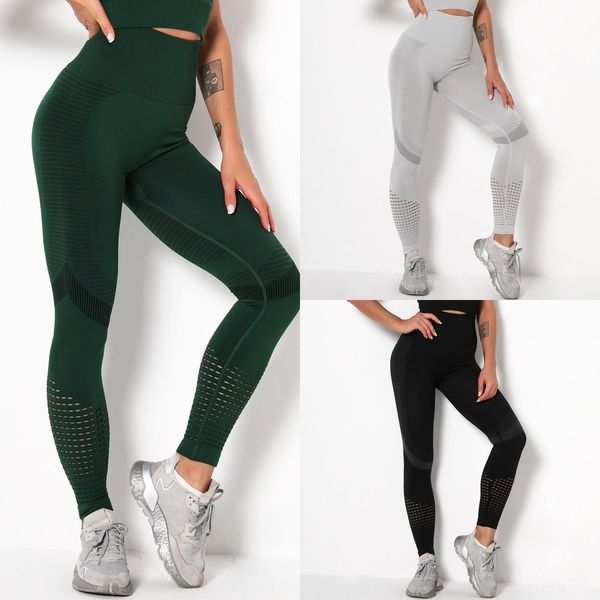 

5qynd peach hip fitness yoga sports pantspants women's high waist sports seamless knitting yoga quick drying rqlmq stripe tight pants b, Gray