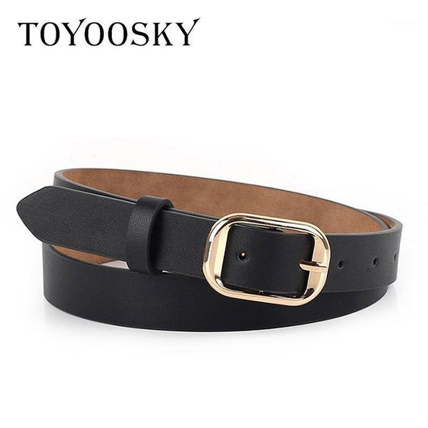

toyoosky designers women belts pu leather square pin buckle thin belts for jeans dress all-match for female cinturon mujer1, Black;brown