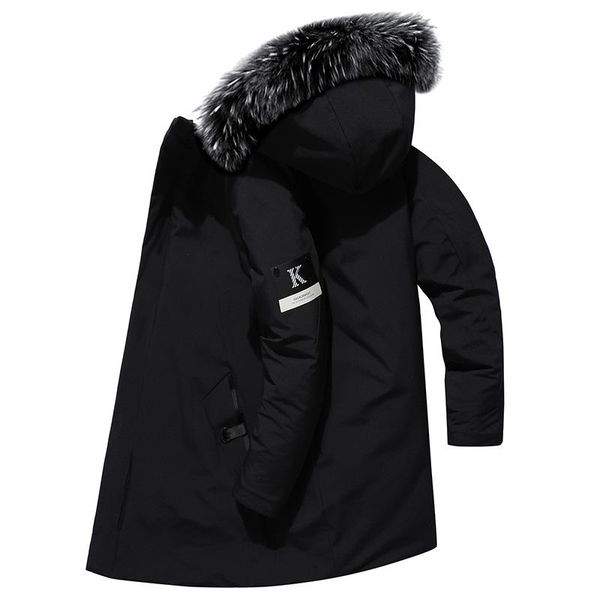 

men's down & parkas winter jacket coats large size thick warm long coat male windbreaker jackets for men abrigo hombre, Black