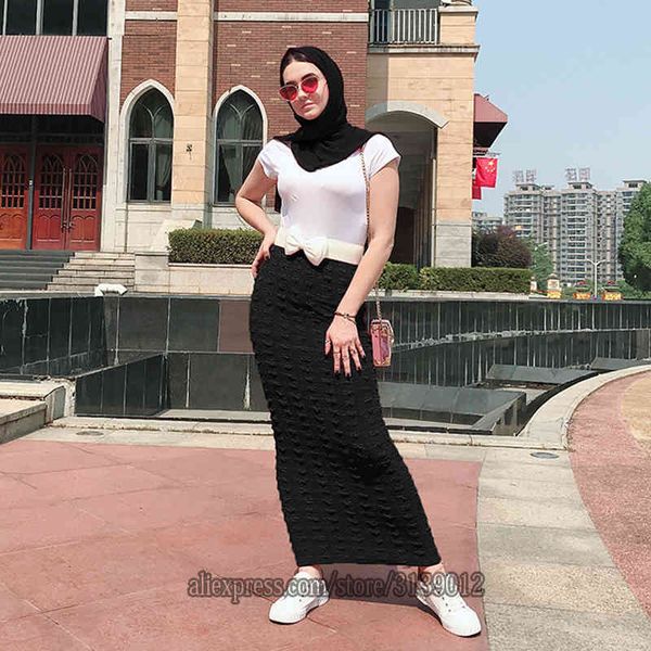 

skirts faldas mujer moda winter abaya muslim high waist bodycon maxi pencil long skirt jupe longue femme womens clothing bfui, Black