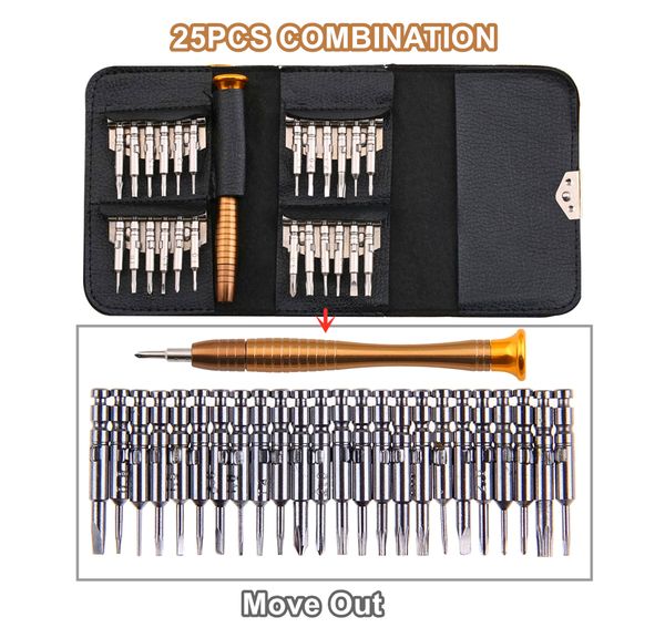 

1pcs 25 in one screwdriver set portable wallet holster mobile phone tablet home disassemble repair tool