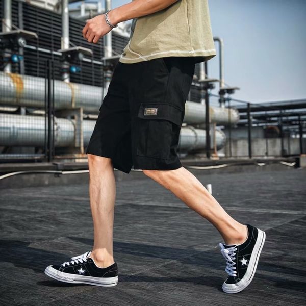 

m6fbu ins super men's brand overalls overalls shorts capris versatile loose overallssummer fashion overallsshorts straight pants eqkep, Blue