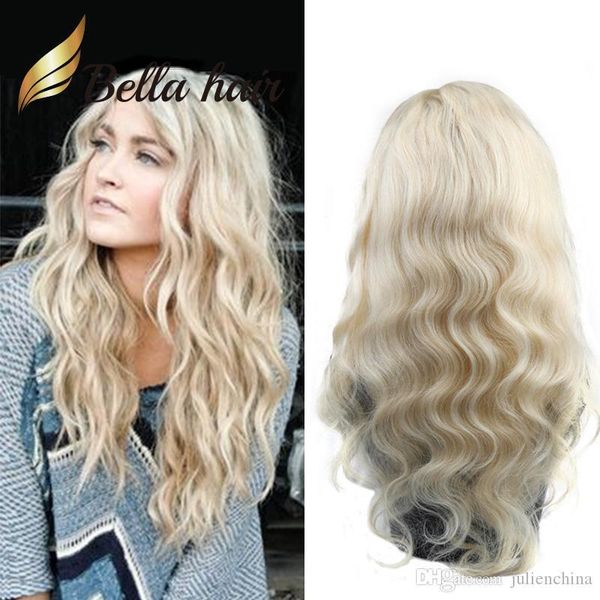

honey blonde human hair wigs body wave full lace wavy wig 10-24inch #613 glueless front lace wigs average cap size bella hair factory, Black