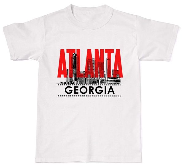 

спорт 2019 hot summer sale fashion atlanta georgia атл сша америка city skyline мужской t-shirt хлопок