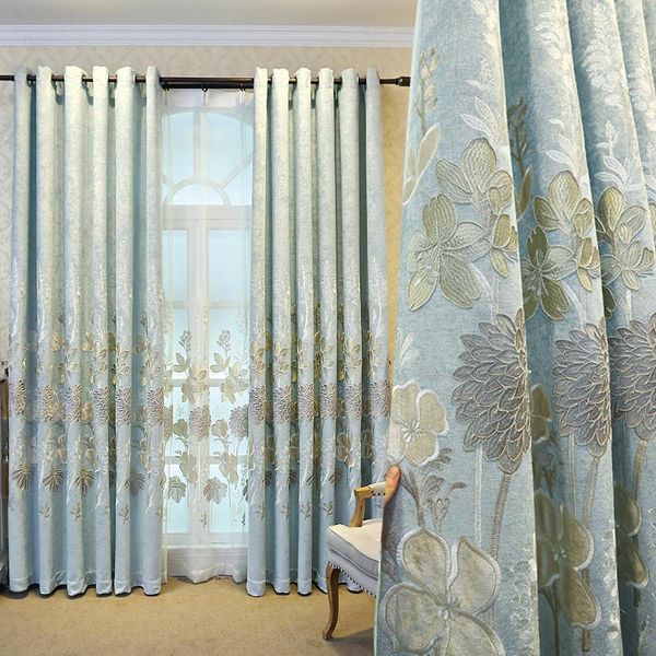 

curtain & drapes european luxury high-end atmosphere floor living room bedroom balcony embroidery window screen