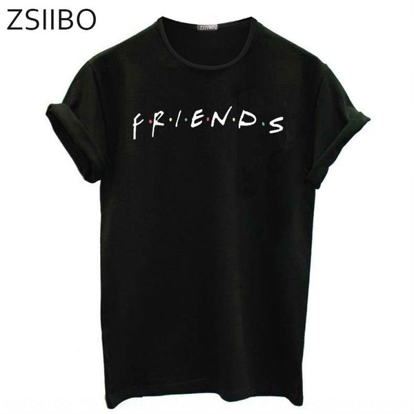 

2019 short sleeve friends letter and wo large print 2019 short sleeve t-shirt friends letter t-shirt men's and women's large print, White