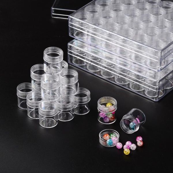 

1 set plastic beads storage containers clear storage container carrying cases bottles;bottle:26x29mm;30pcs/set;16x13.5x3.5cm, Pink;blue