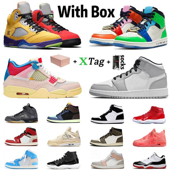 

original jumpman 1 basketball shoes 1s mid mens womens white off sail 4 what the 5 concord high 11 trainers men sports sneakers, White;red