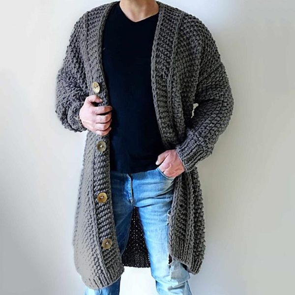 

men's sweaters fall winter men sweater cardigan fashion plain casual long knitted oversized loose plus size male outwear button thicken, White;black