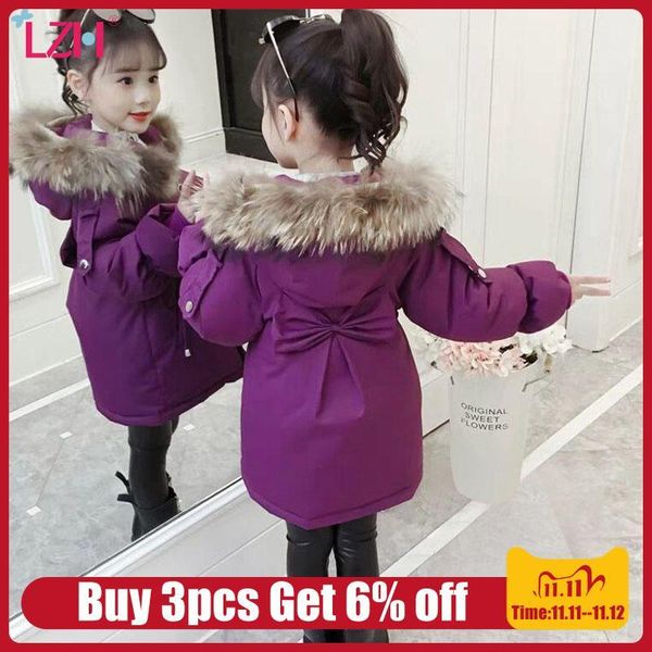 

lzh 2020 winter teens girl hooded cotton outerwear coat for girls parkas kids thick warm clothes children down jacket 4-12 years, Blue;gray