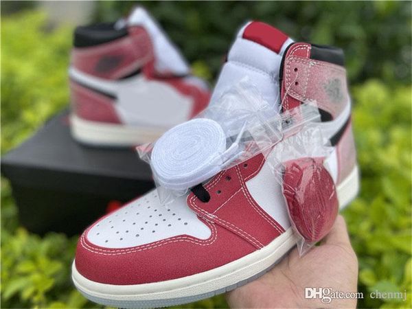 

air authentic trophy room 1 high og sneakers white varsity red sail black retro men 1s outdoor sports shoes with original box 40-47.5