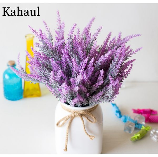 

лавандовые пластиковые искусственные цветы provence фиолетовый букет с зелеными листьями свадьба свадебный дом украшения поддельных цветок f
