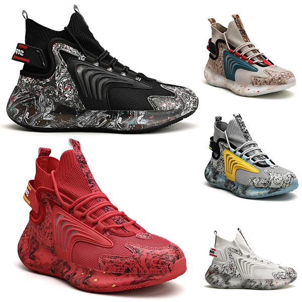 

non-brand fashion men shoes outdoor mens guys trainers triple black triple white cool grey all red sports sneakers color #5 size 40-47